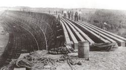 construction of Blindman River wooden trestle 1911-12