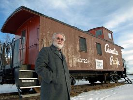Paul at the Penhold caboose